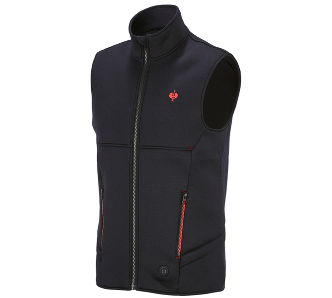 Main view, Clothing, e.s. Heated bodywarmer climafoam, black melange