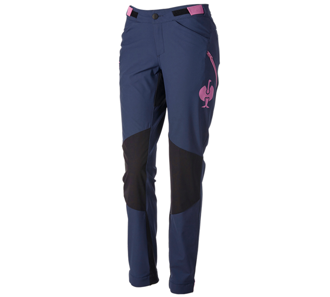 Main view, Clothing, Functional trousers e.s.trail, ladies', deepblue/tarapink