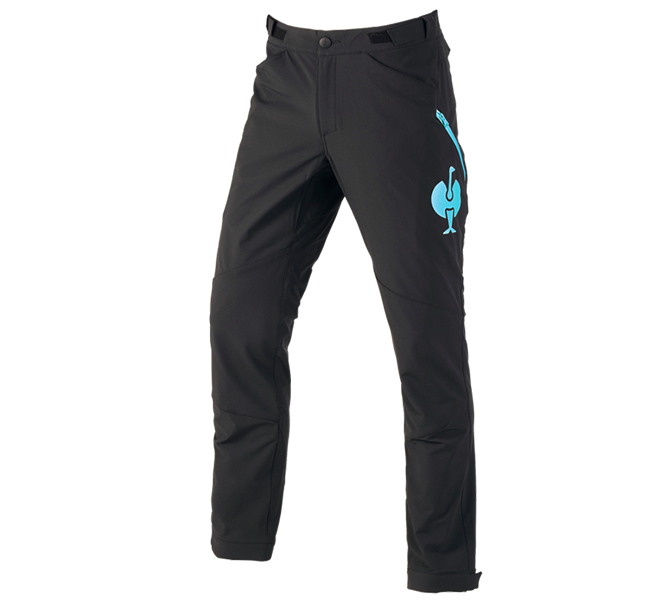 Main view, Clothing, Functional trousers e.s.trail, black/lapisturquoise