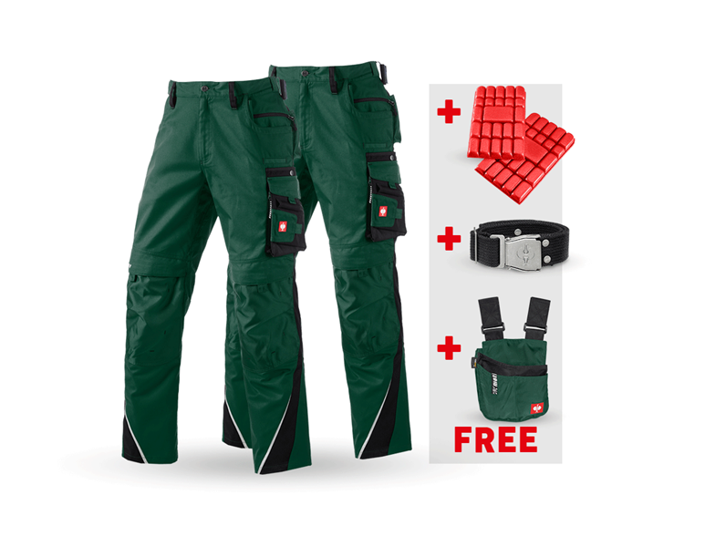 Main view, Clothing sets, SET: Trousers + Winter trousers e.s.motion, green/black
