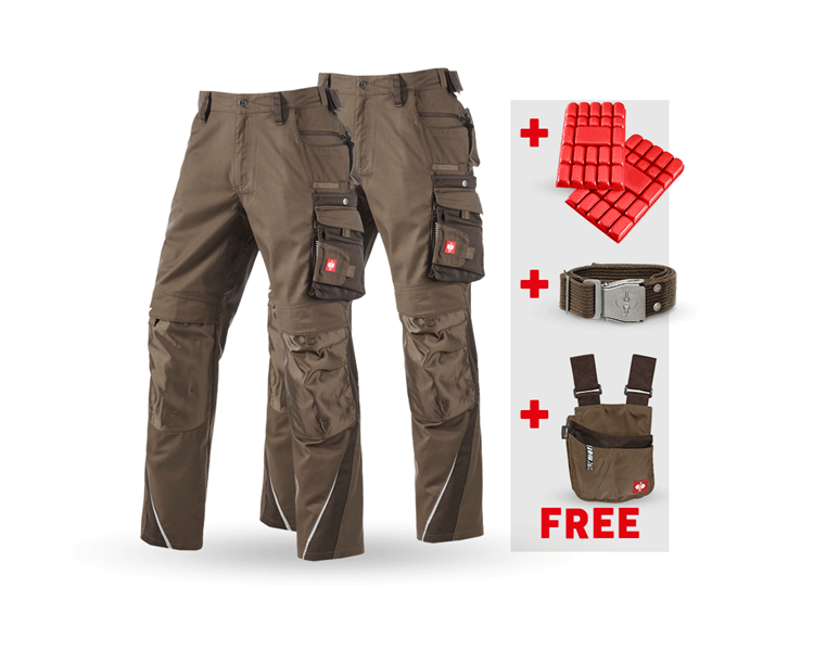 Main view, Clothing, SET: Trousers + Winter trousers e.s.motion, hazelnut/chestnut