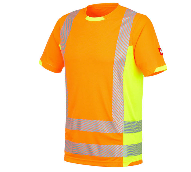 Main view, T-Shirts, High-vis functional T-Shirt e.s.motion 2020, high-vis orange/high-vis yellow