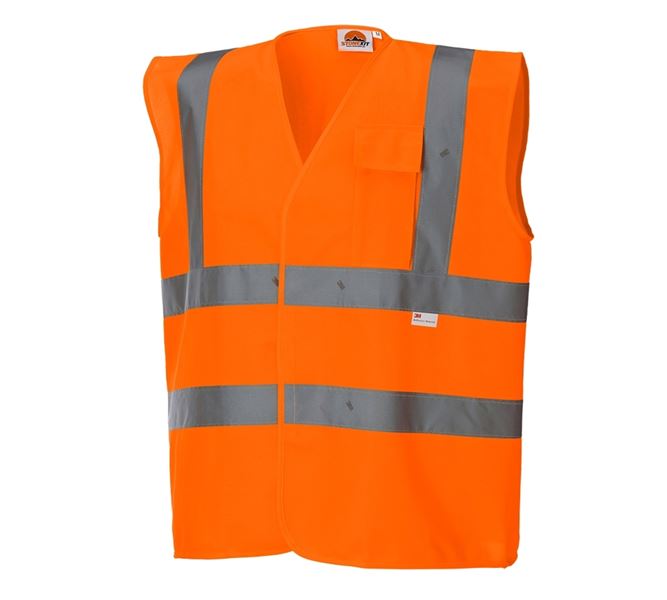 Main view, High-vis clothing, STONEKIT High-vis bodywarmer with pocket, high-vis orange