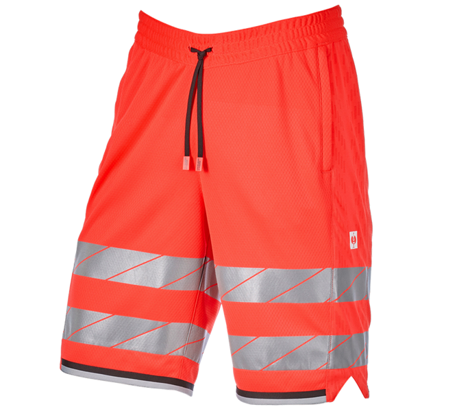 Main view, e.s.ambition, High-vis functional shorts e.s.ambition, high-vis red/black