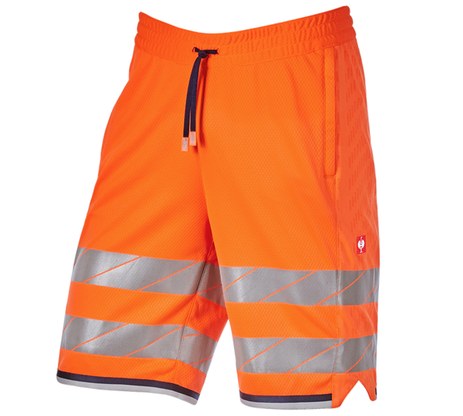 Main view, Clothing, High-vis functional shorts e.s.ambition, high-vis orange/navy