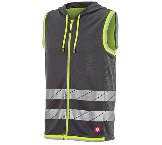 Main view, Clothing, Reflex functional bodywarmer e.s.ambition, anthracite/high-vis yellow