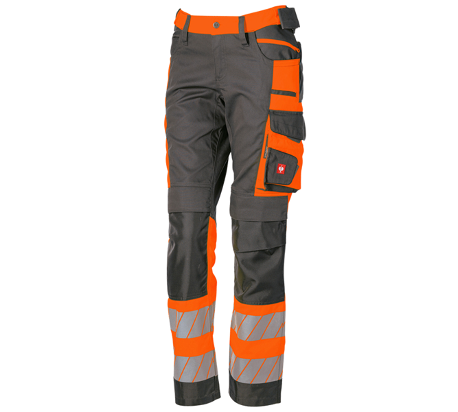 Main view, Topics, High-vis trousers e.s.motion 24/7, ladies’, anthracite/high-vis orange