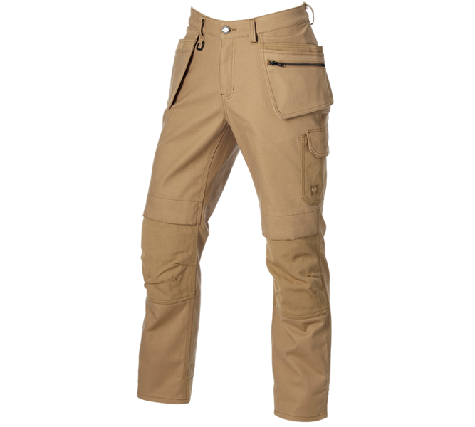 Main view, Clothing, Worker trousers e.s.iconic tool-pouch, almondbrown