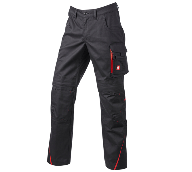 Main view, Clothing, Trousers e.s.motion DIY, black/straussred