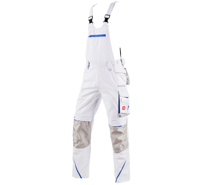 Main view, Clothing, Bib & brace e.s.motion 2020, white/gentianblue