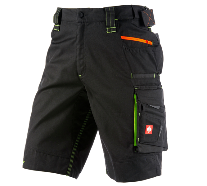 Main view, Clothing, Shorts e.s.motion 2020, black/high-vis yellow/high-vis orange
