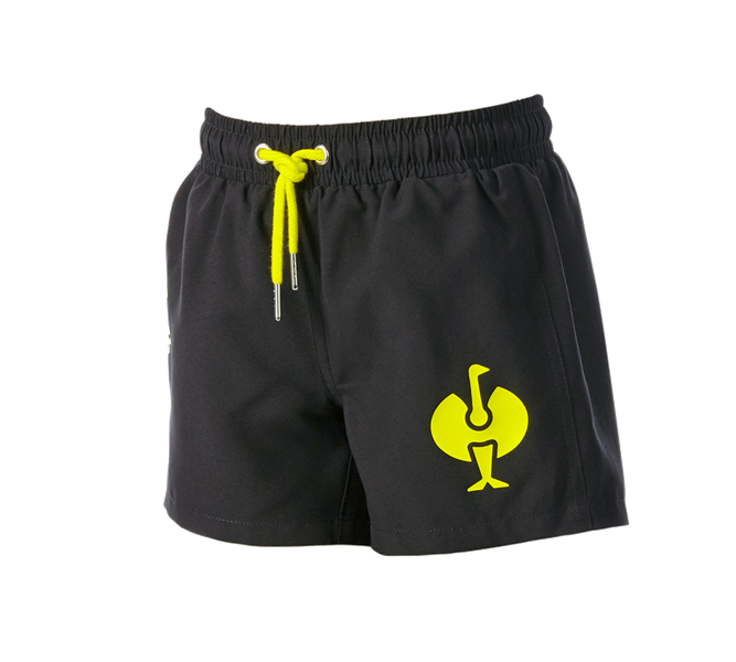 Main view, Clothing, Bathing shorts e.s.trail, children's, black/acid yellow