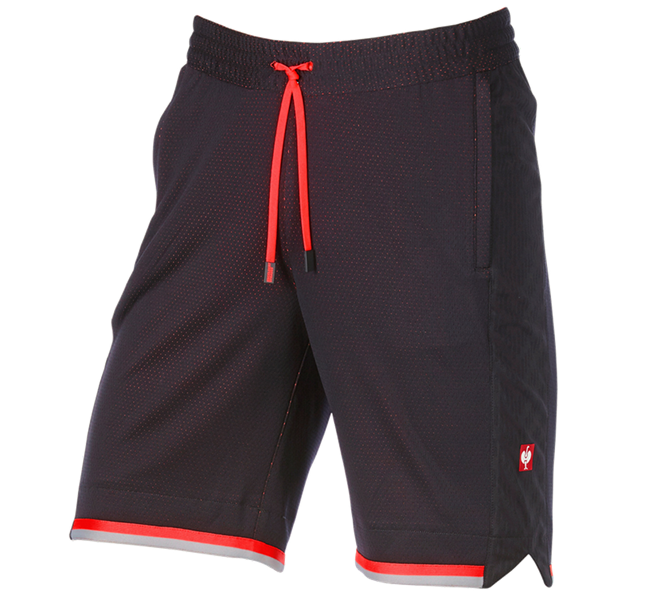 Main view, e.s.ambition, Functional shorts e.s.ambition, black/high-vis red