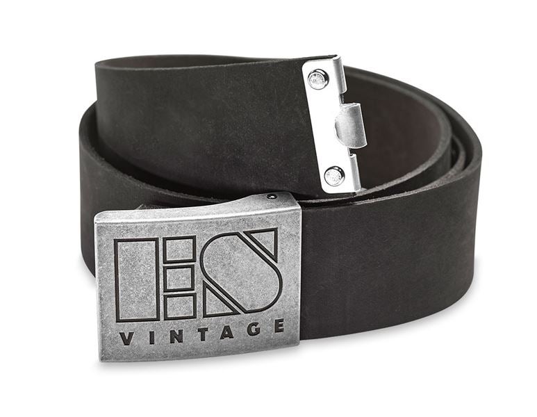 Main view, e.s.vintage, Leather buckle belt e.s.vintage, black
