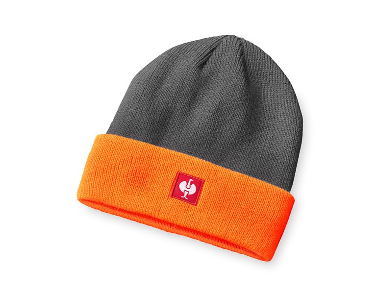 Main view, e.s.motion 24/7, Knitted hat e.s.motion 24/7, anthracite/high-vis orange