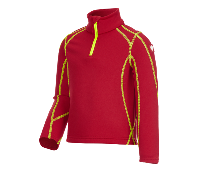 Main view, Pullover | Troyer, Funct.Troyer thermo stretch e.s.motion 2020 child., fiery red/high-vis yellow