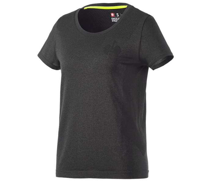 Main view, e.s.trail, T-Shirt seamless e.s.trail, ladies', black melange