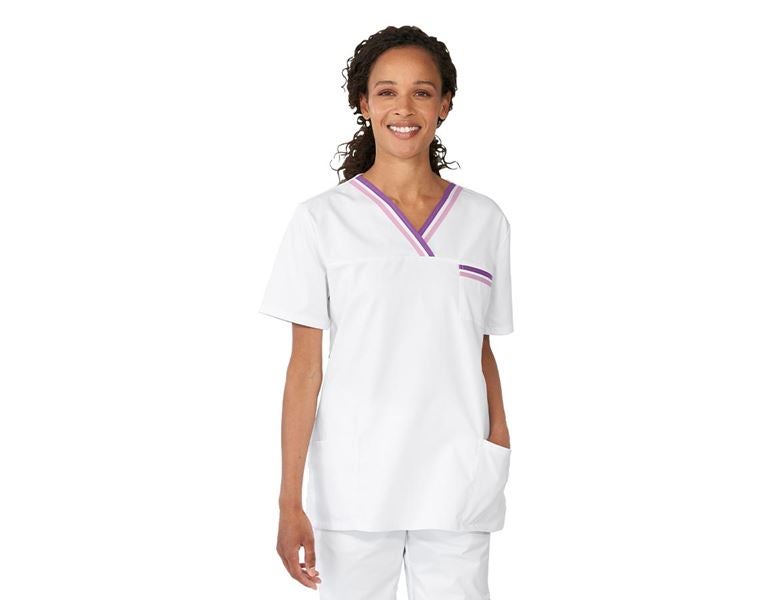 Main view, Work Tunics, Tunic Judith, white/violet/lilac