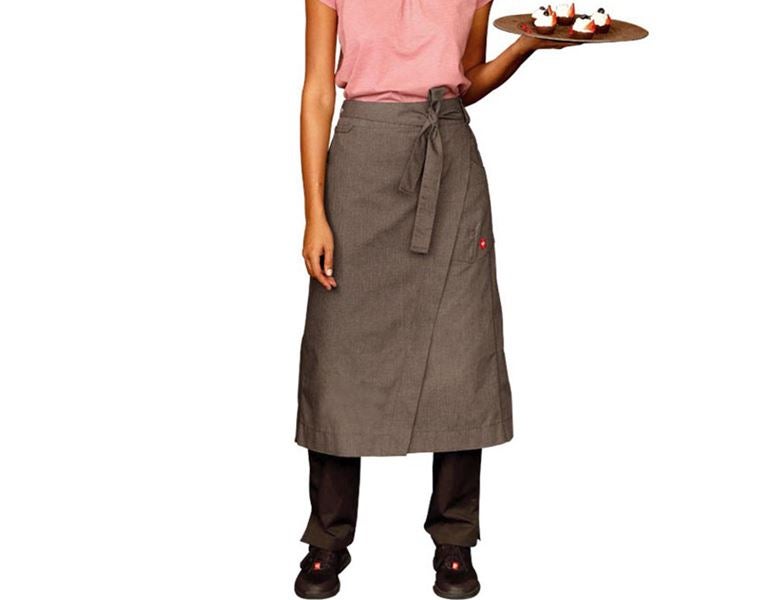 Main view, Clothing, Catering Apron e.s.fusion, ladies', chestnut melange