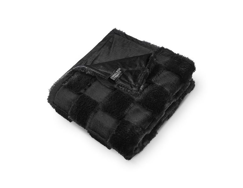 Main view, Clothing, e.s. Checkered High-Loft Blanket, black