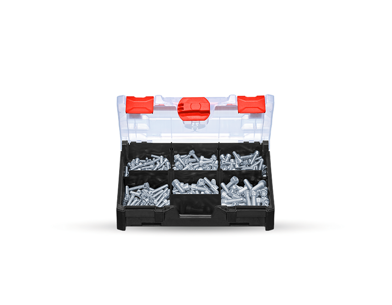 Main view, Attachment equipment, Cylinder screws assortment ISO 4762 in STRAUSSbox