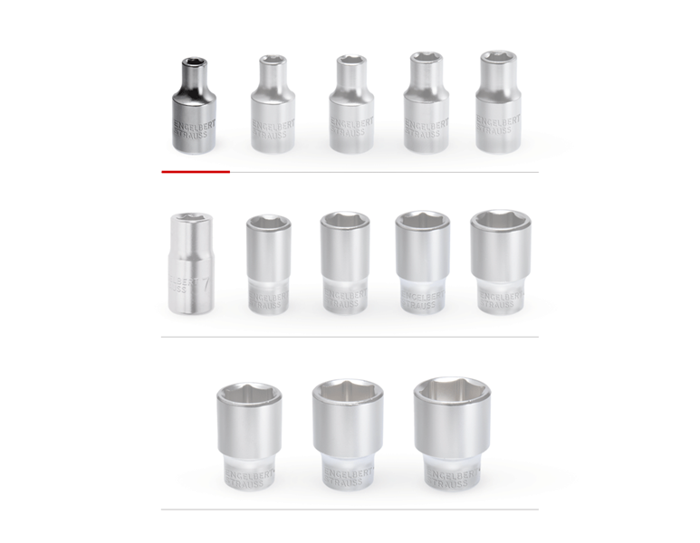 Main view, Socket wrench, e.s. Socket wrench insert 1/4 hex