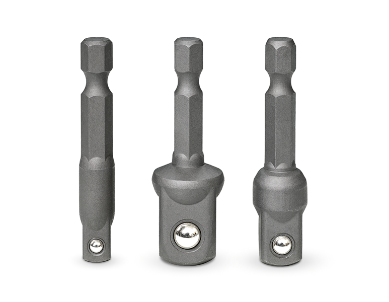 Main view, Socket wrench, e.s. Adapter set for drill 1/4 + 3/8 + 1/2