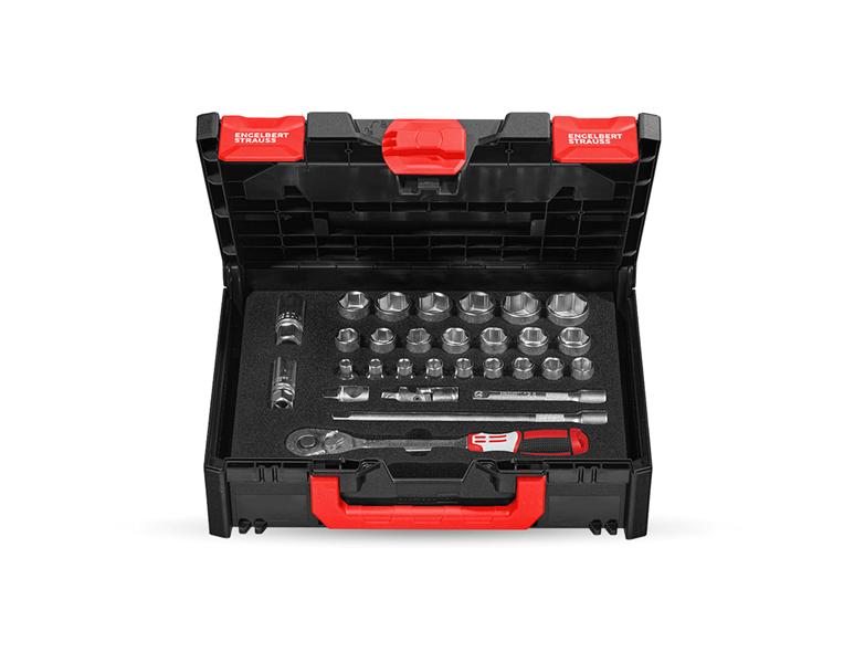 Main view, Driver socket case, Socket wrench set pro 1/2 long in STRAUSSbox 118