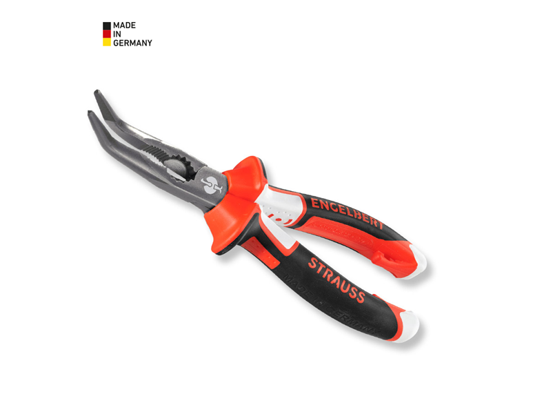 Main view, Power tongs, e.s. angled flat-round pliers