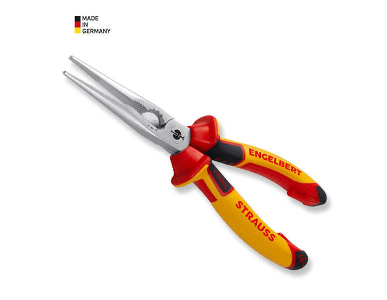 Main view, Power tongs, e.s. flat round pliers, straight VDE