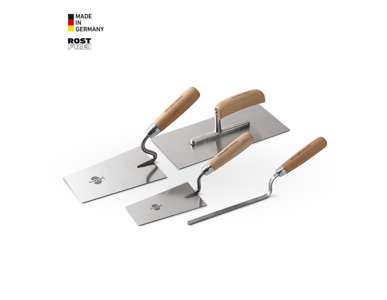 Main view, Manual tools, e.s. Trowel set, stainless steel, 4-piece