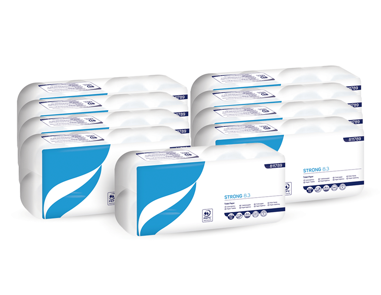 Main view, Paper cloths, 3-ply toilet paper, 72 rolls