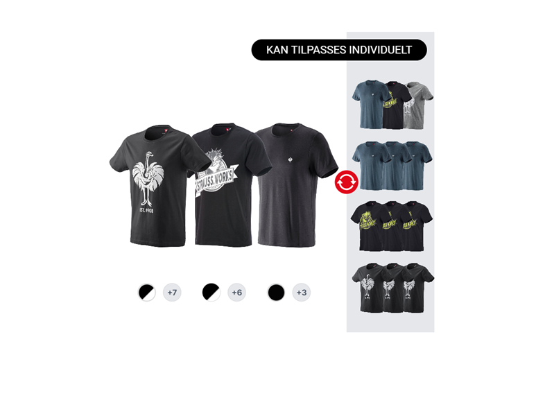 HERRESÆT: 3x e.s. T-shirt