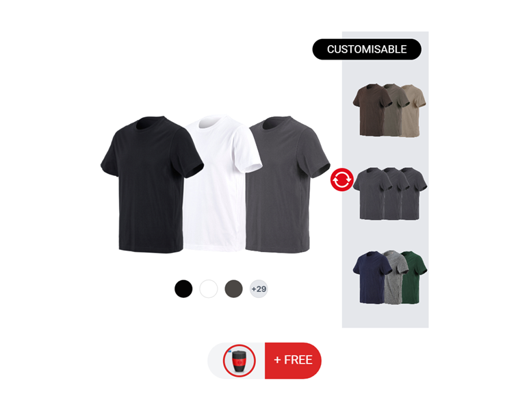 MEN’S SET: 3x e.s. T-Shirt cotton