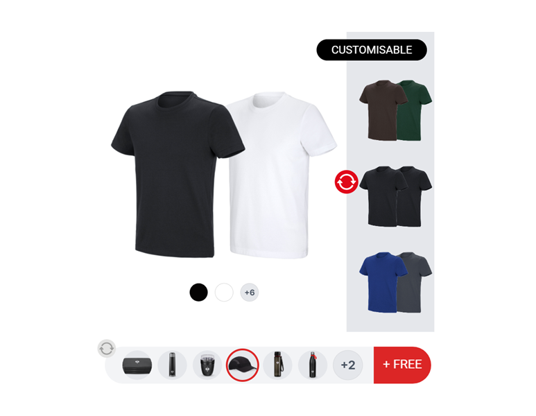 MEN’S SET: 2x e.s. Functional T-shirt poly cotton
