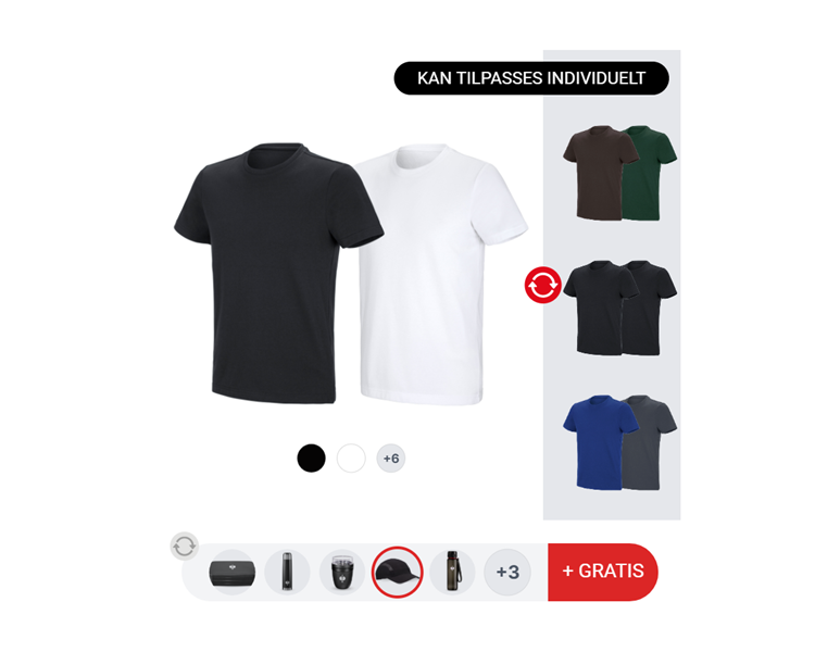 HERRESÆT: 2x e.s. funktions-T-shirt poly cotton