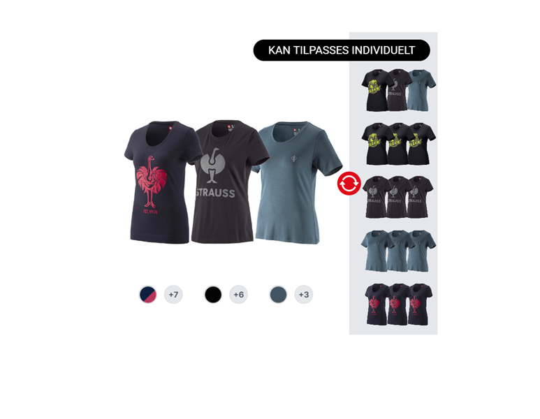 DAMESÆT: 3x e.s. T-shirt