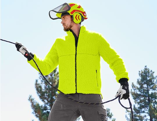 View 1, e.s. Forestry faux fur jacket, high-vis yellow
