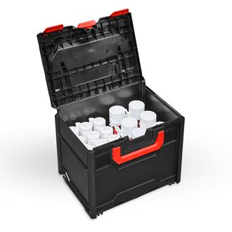 Visning 3, STRAUSSbox 340 midi, sort/rød