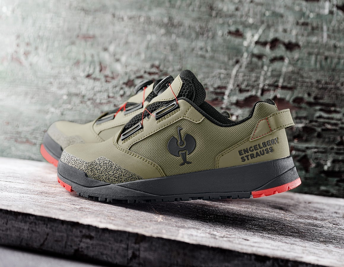 S1 Safety shoes e.s. Nakuru low stipagreen/solarred | Strauss