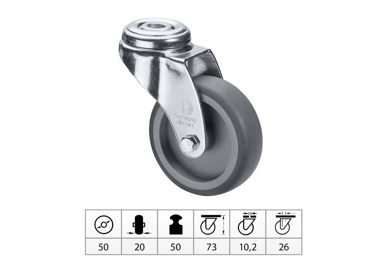 Transportruller: Apparathjul med ryghjul - styrehjul