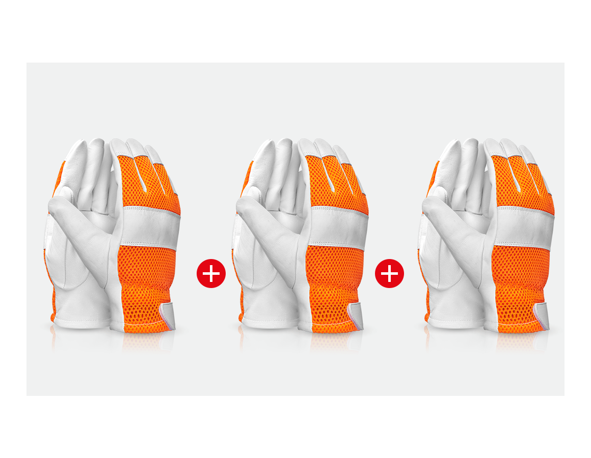 Arbejdsbeskyttelse: 3 for 2 e.s. læderhandsker Mesh