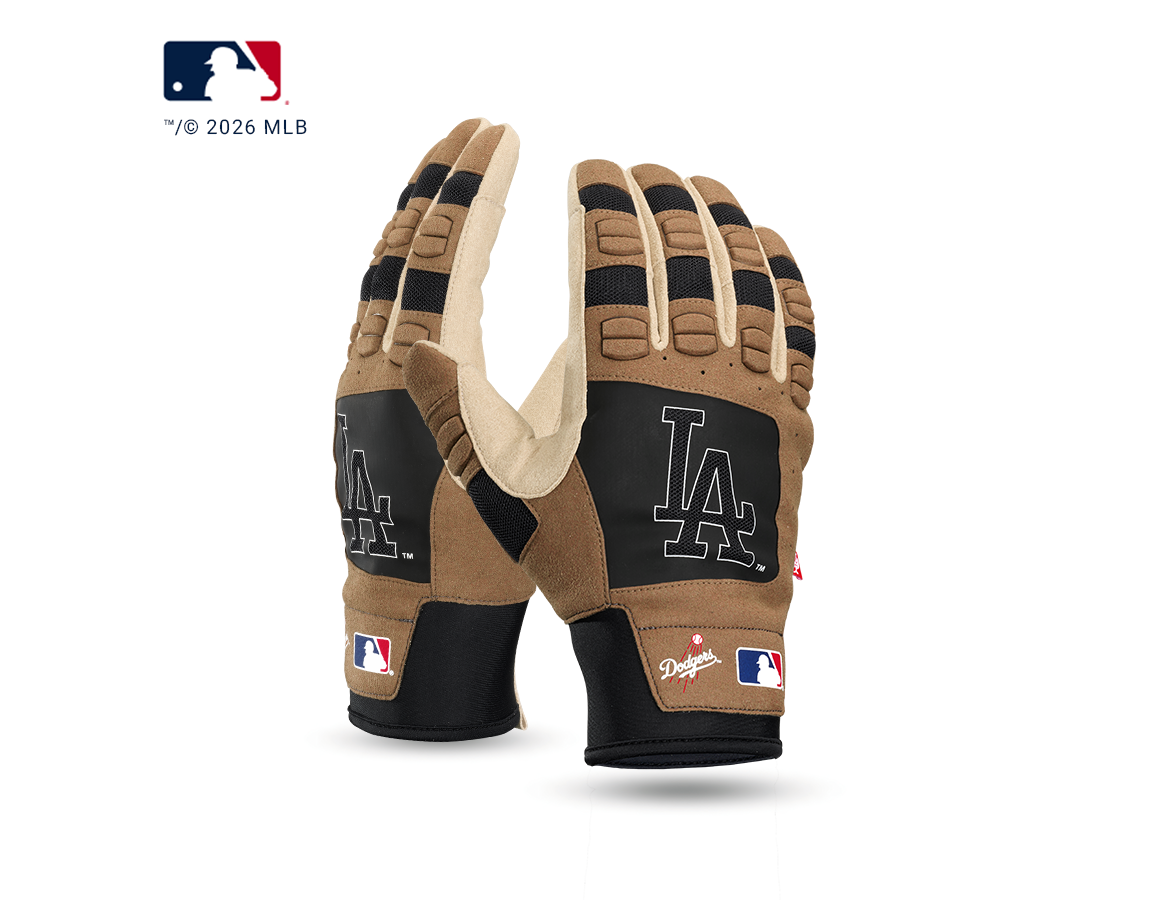 Hybrid: MLB™ Mechanic's gloves + LA brown/black