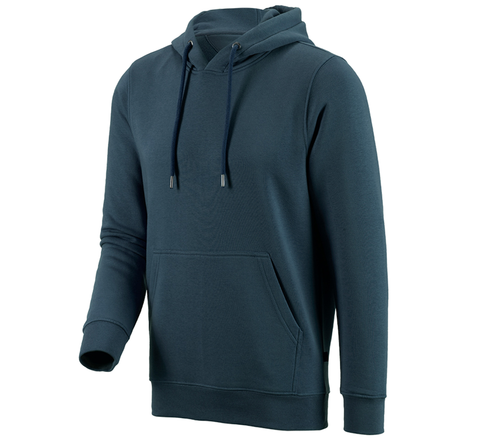 T-Shirts, Pullover & Skjorter: e.s. Hoody-Sweatshirt poly cotton + havblå