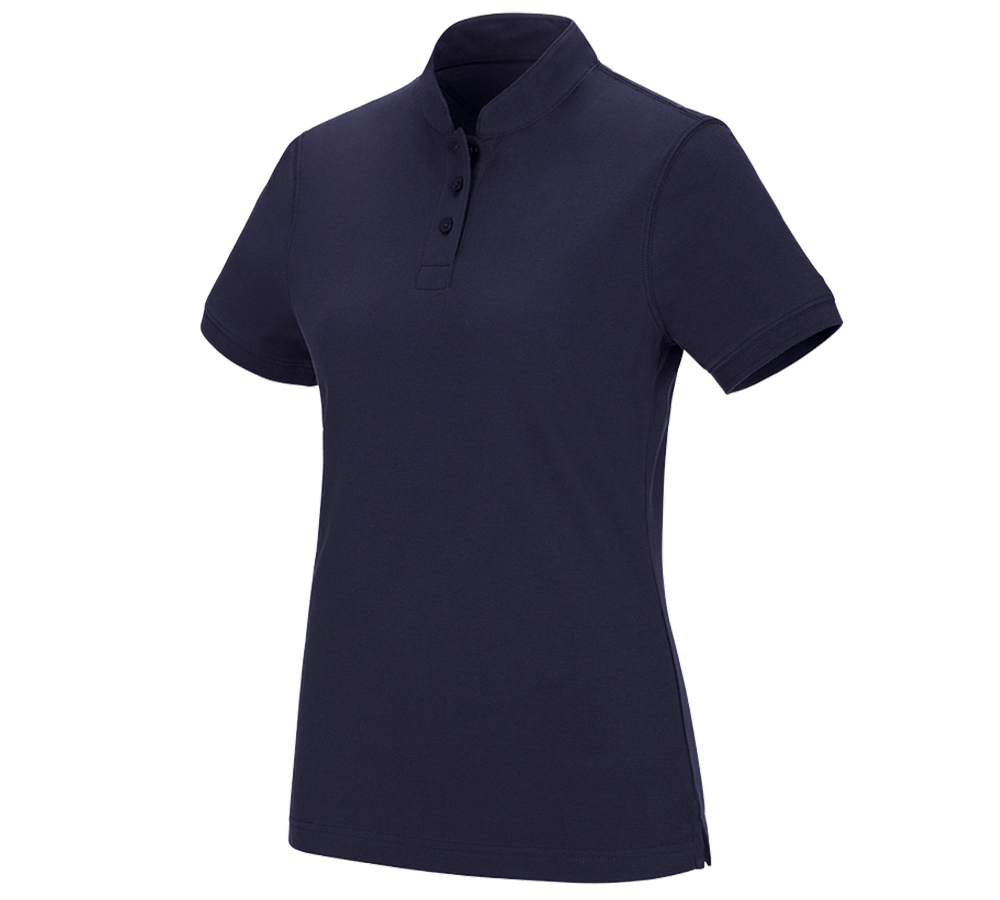 Topics: e.s. Polo shirt cotton Mandarin, ladies' + navy