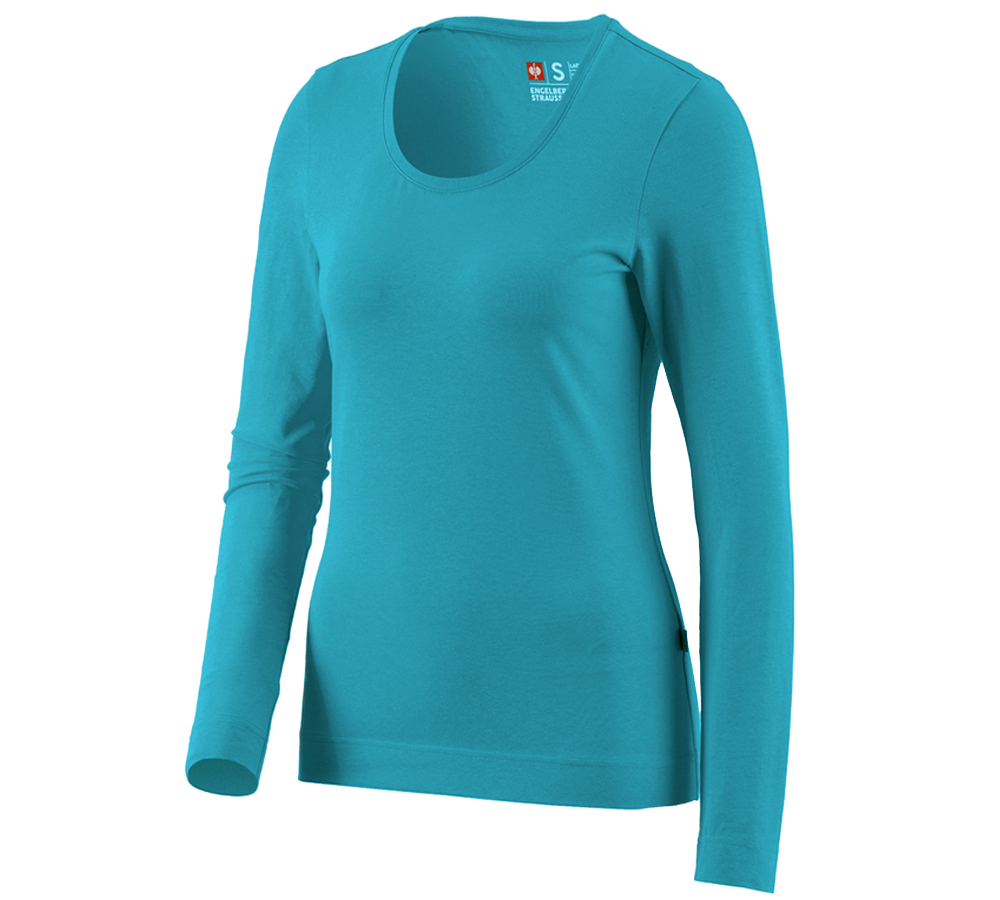 Topics: e.s. Longsleeve cotton stretch, ladies' + ocean