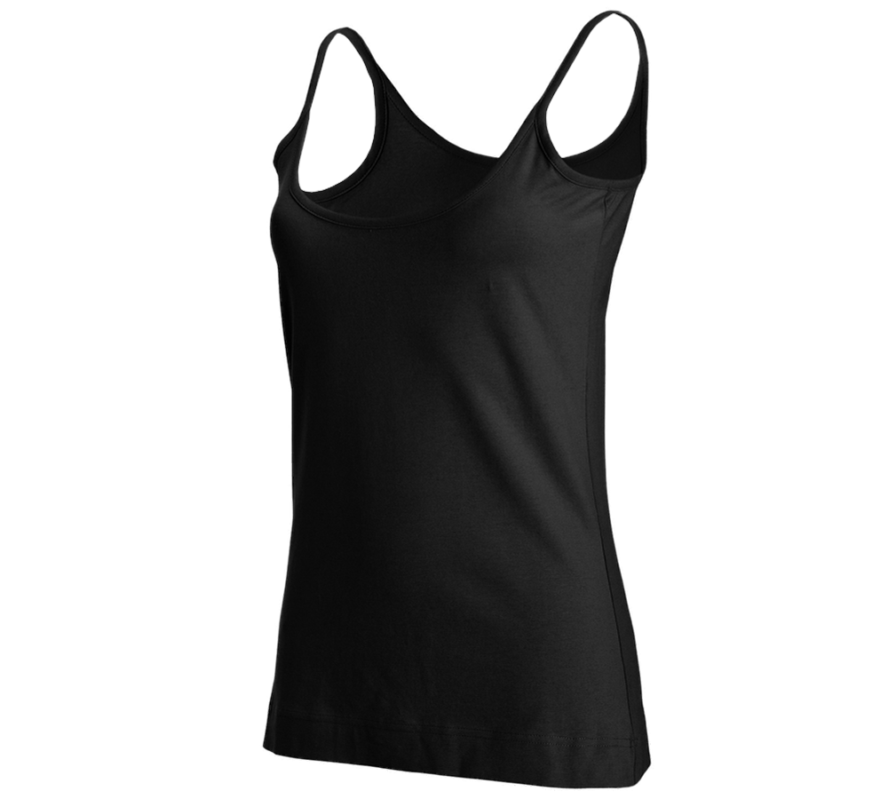 Topics: e.s. Spaghetti top cotton stretch, ladies' + black