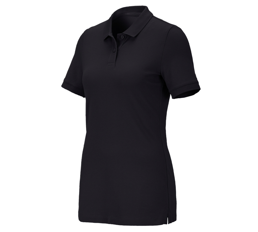 Shirts, Pullover & more: e.s. Piqué-Polo cotton stretch, ladies' + black