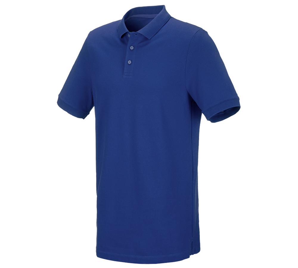 Shirts, Pullover & more: e.s. Piqué-Polo cotton stretch, long fit + royalblue