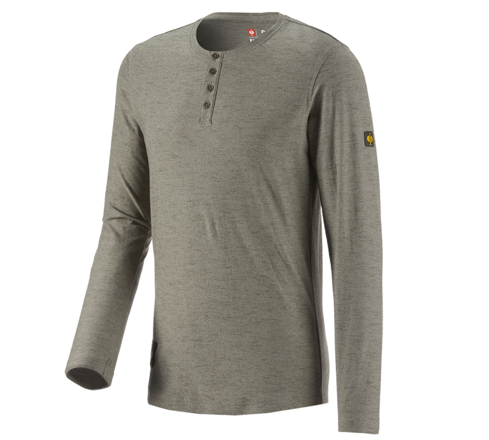 T-Shirts, Pullover & Skjorter: Longsleeve e.s.vintage + camouflagegrøn melange
